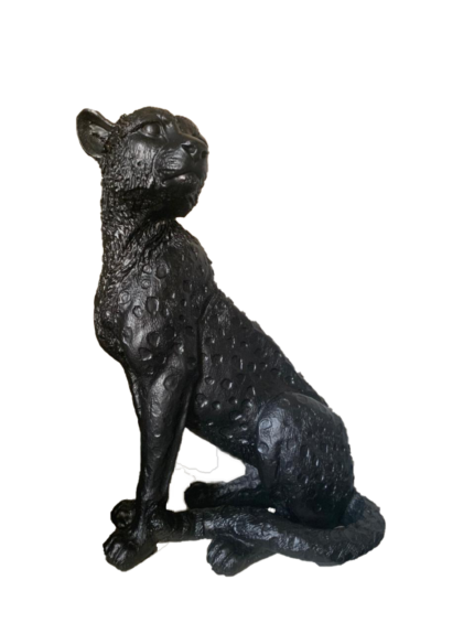 "Exquisite Leopard Sculpture: Grace, Strength, and Nature's Beauty in Decor."