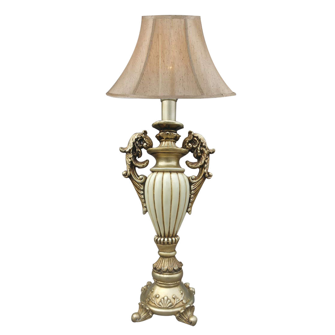 Timeless Elegance: Classic Resin Gold & White Table Lamp